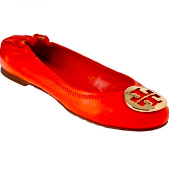 Tory Burch Lobster Red/Gold-626 Reva-Mestico Flat Ballet 12138006, Size 5.5 - Picture 12 of 16